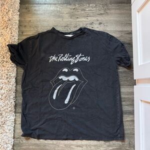 Mango Black Rolling Stones Graphic Tee